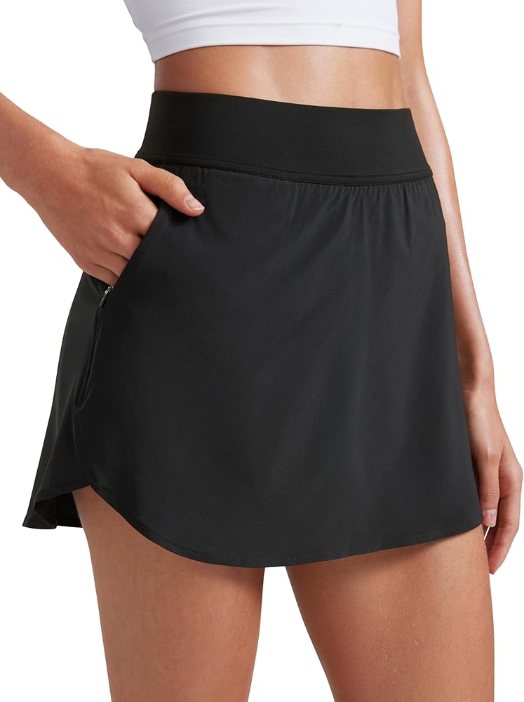 CRZ YOGA Dolphin Golf Skirts for Women A Line High Waisted Casual